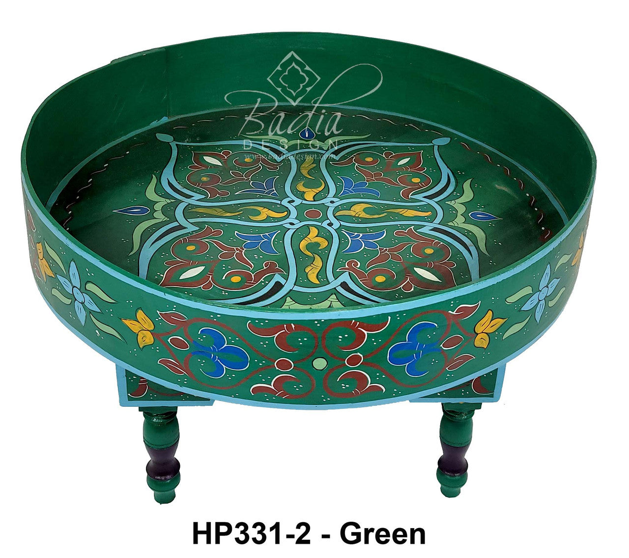 Multi Color Hand Painted Side Table