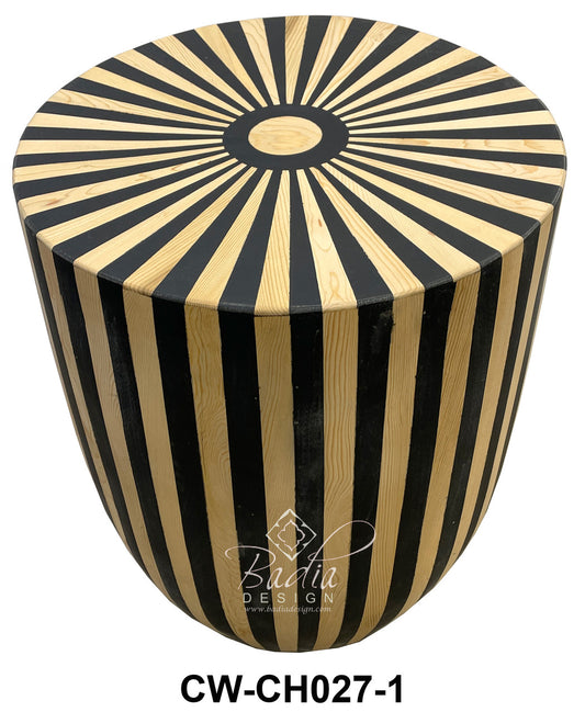 Multi-Color Wooden Ottoman