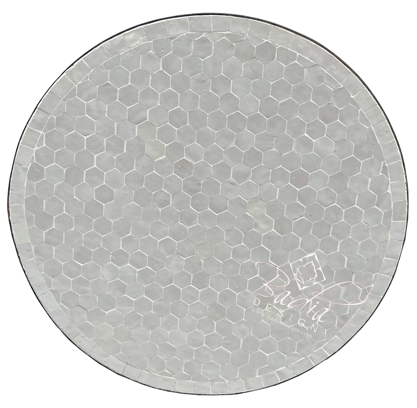 Off-White Round Tile Table Top