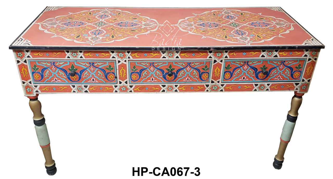 Moroccan Hand Painted Cedar Cabinet