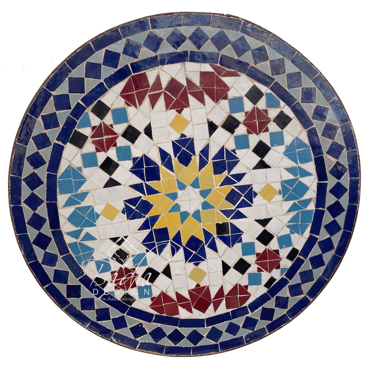 Round Multi-Color Tile Table Top