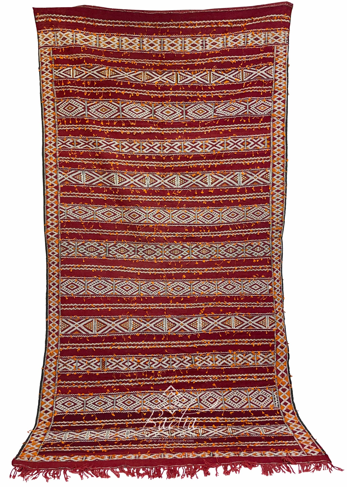 Red Multi-Color Kilim Rug with Tribal Designs