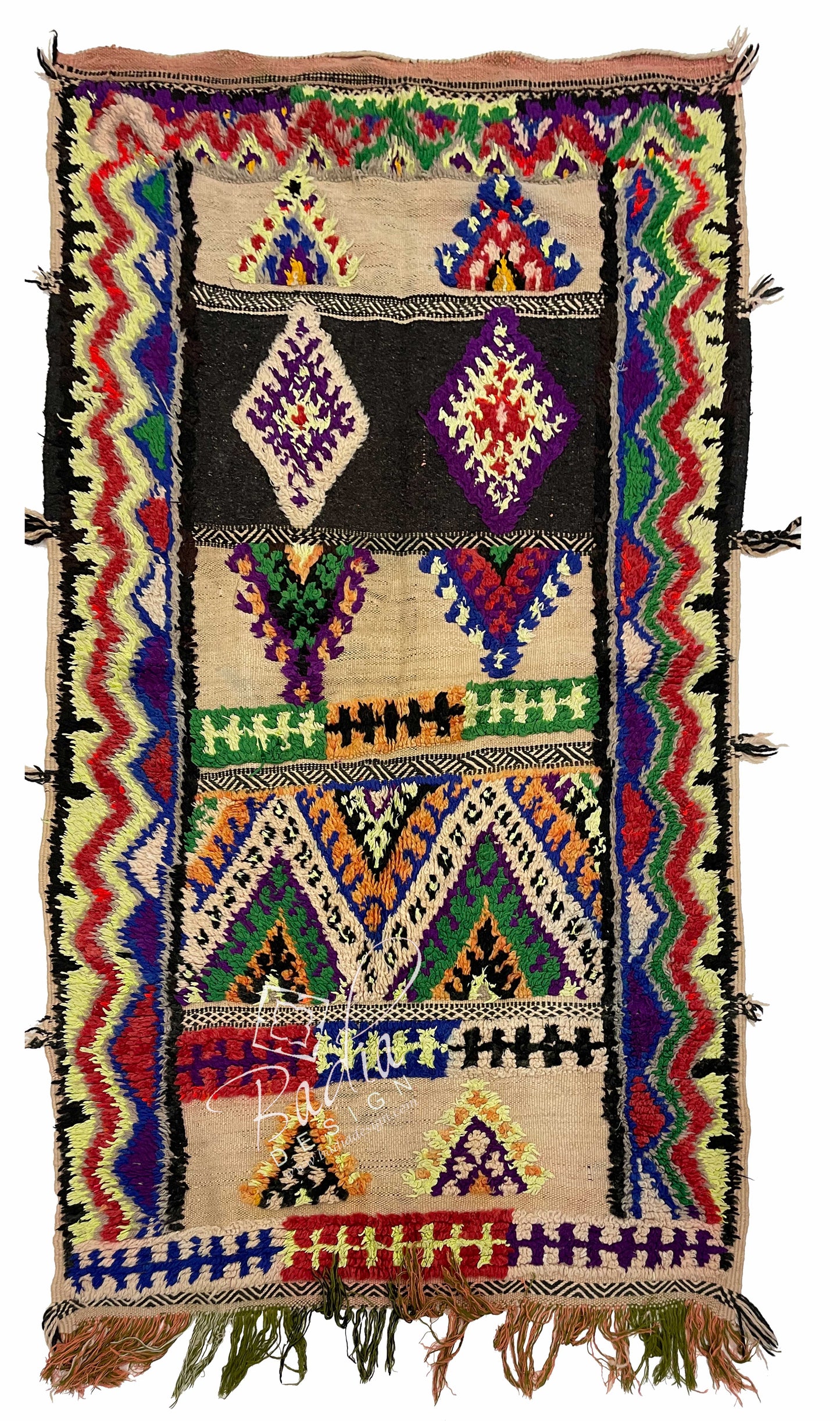 Vivid Multi-Color Rug with Geometric Designs