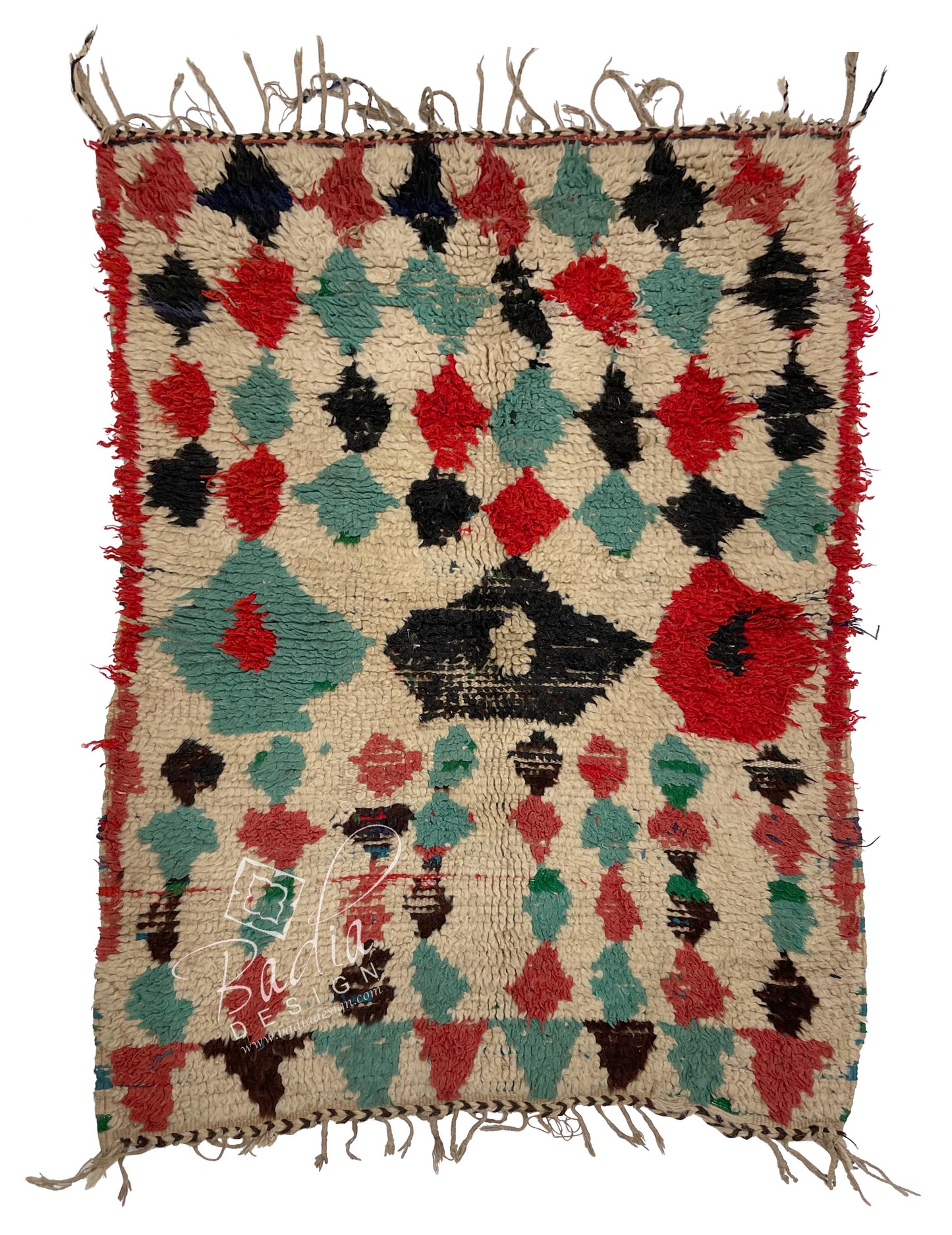 Small Multi-Color Rug with Geometric Designs