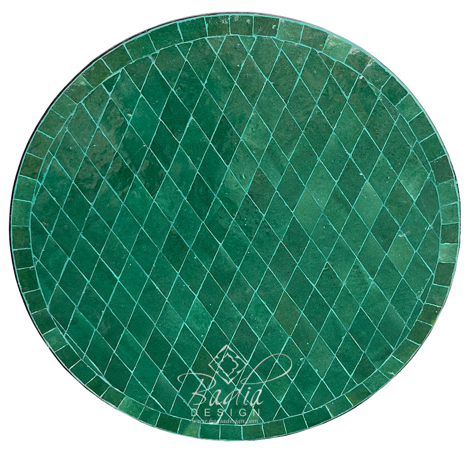 Green Round Tile Table Top