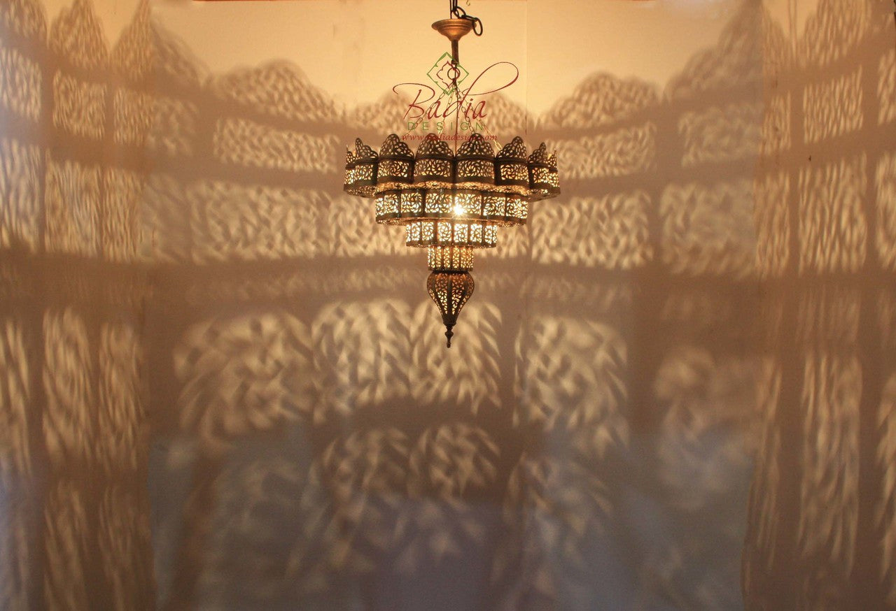 Upside Down Cake Brass Chandelier