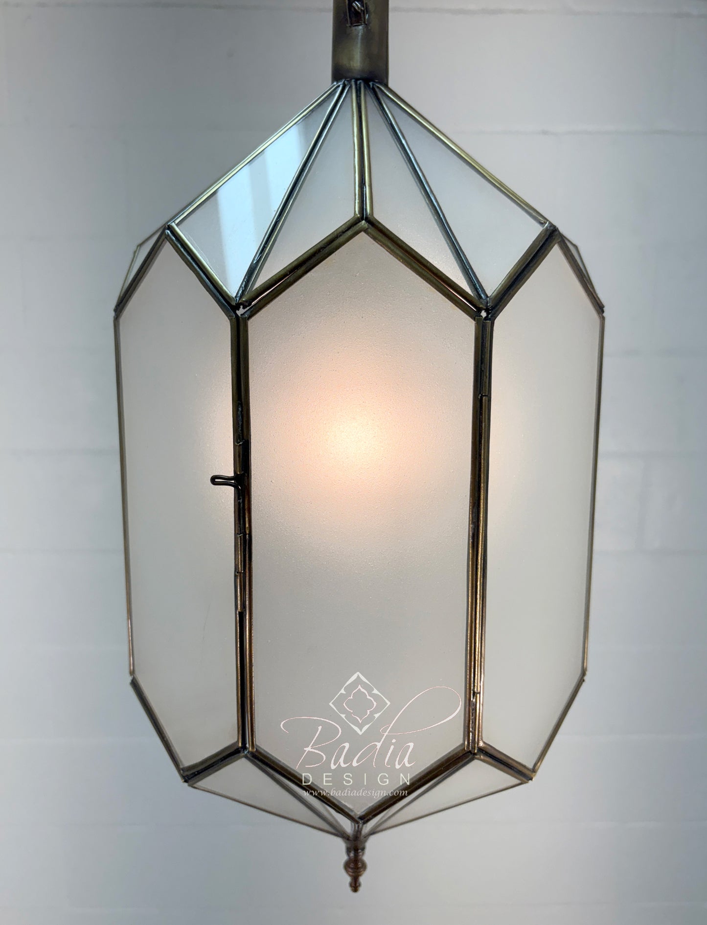 White Glass Prism Pendant Light Fixture