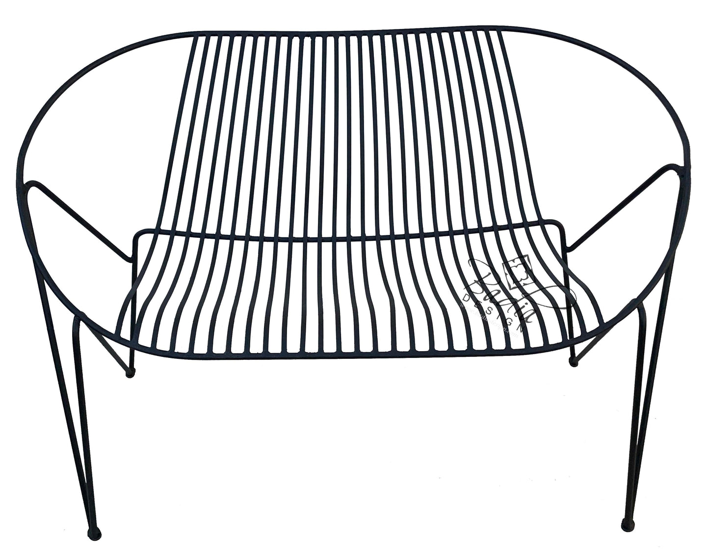 Wide Handmade Wrought Iron Chair