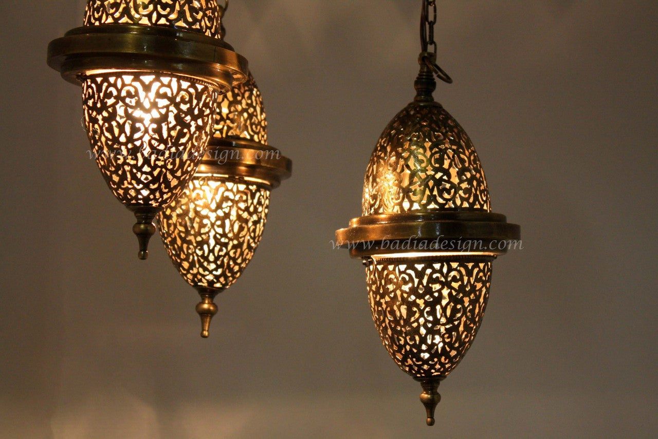 Brass Chandelier with Hanging Lights