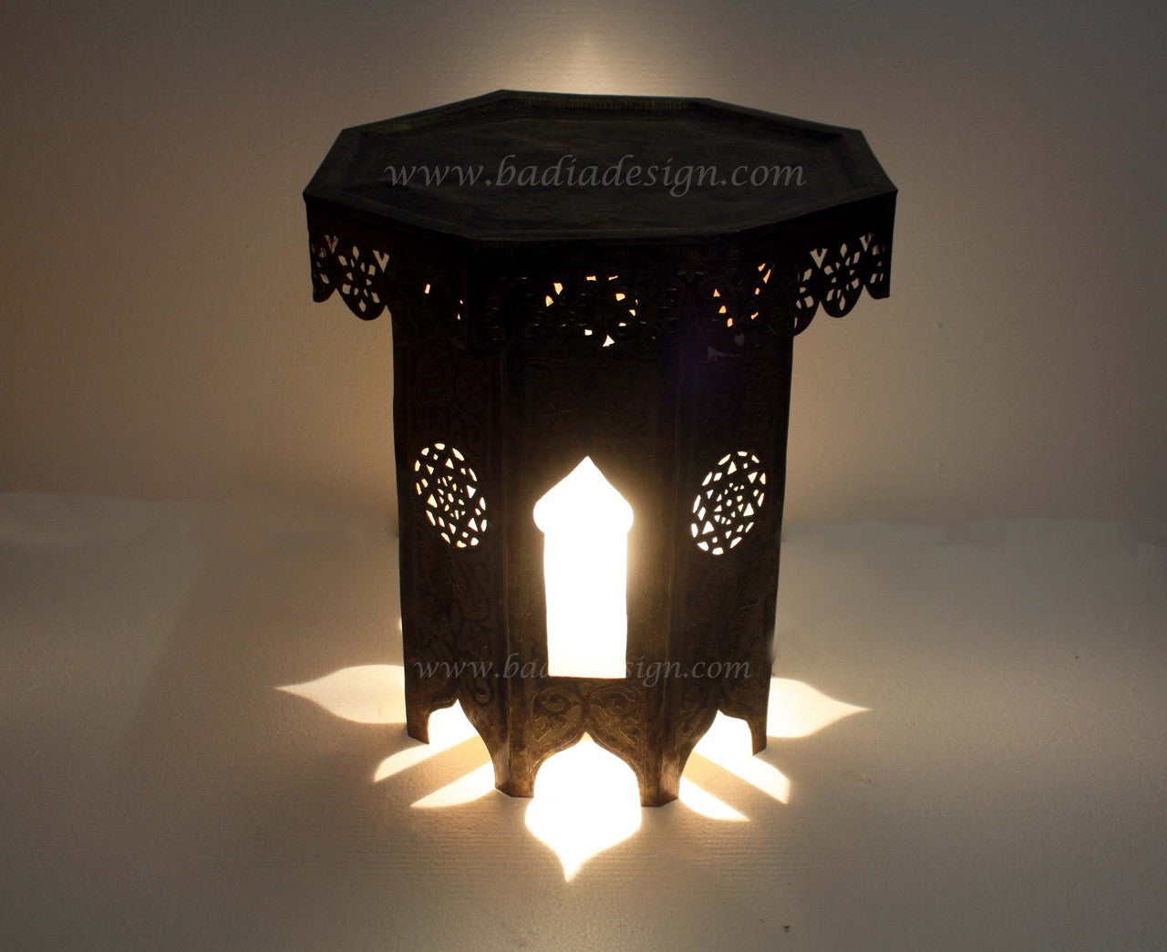 Hand Carved Light Up Brass Table