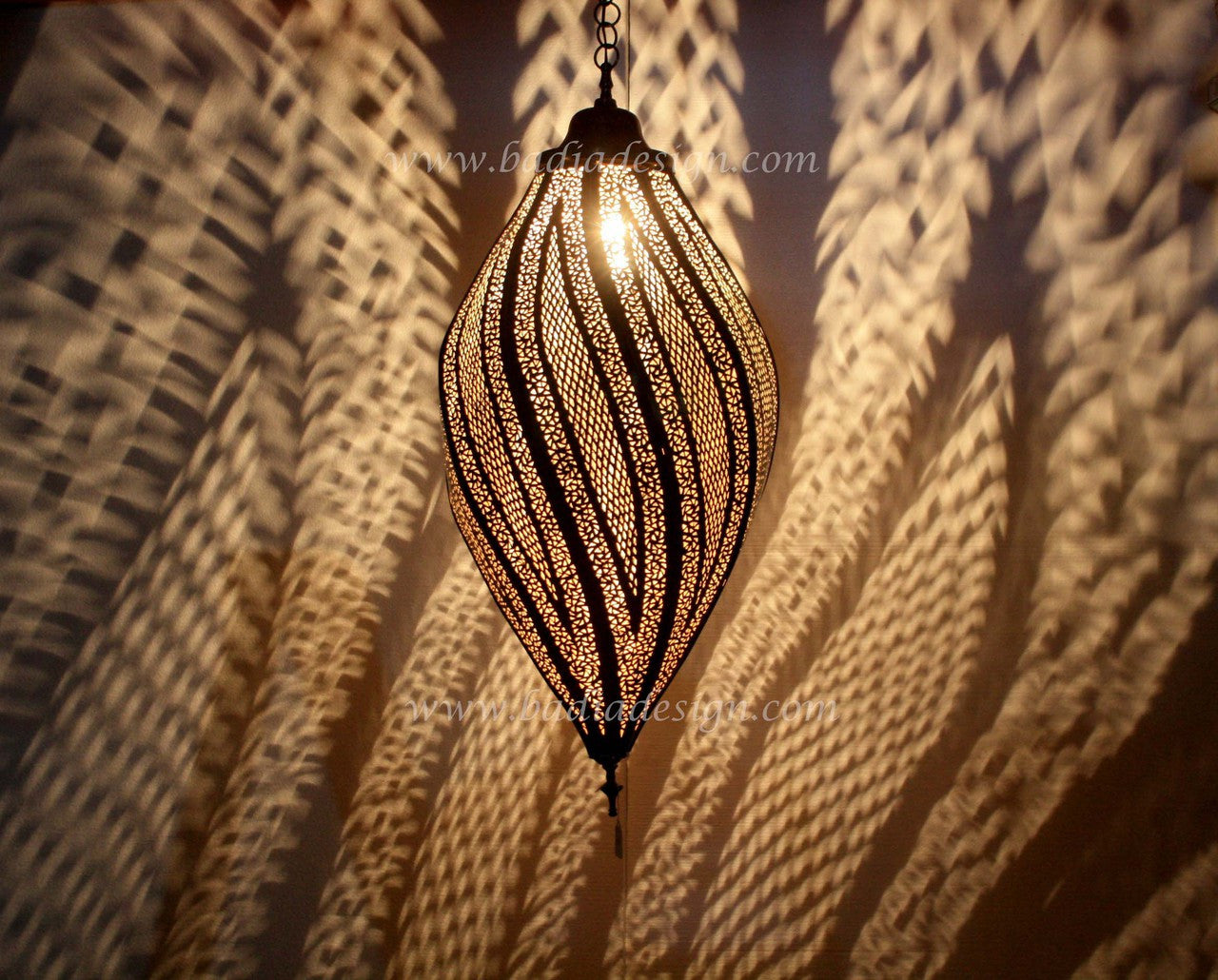 Moroccan Brass Spiral Chandelier