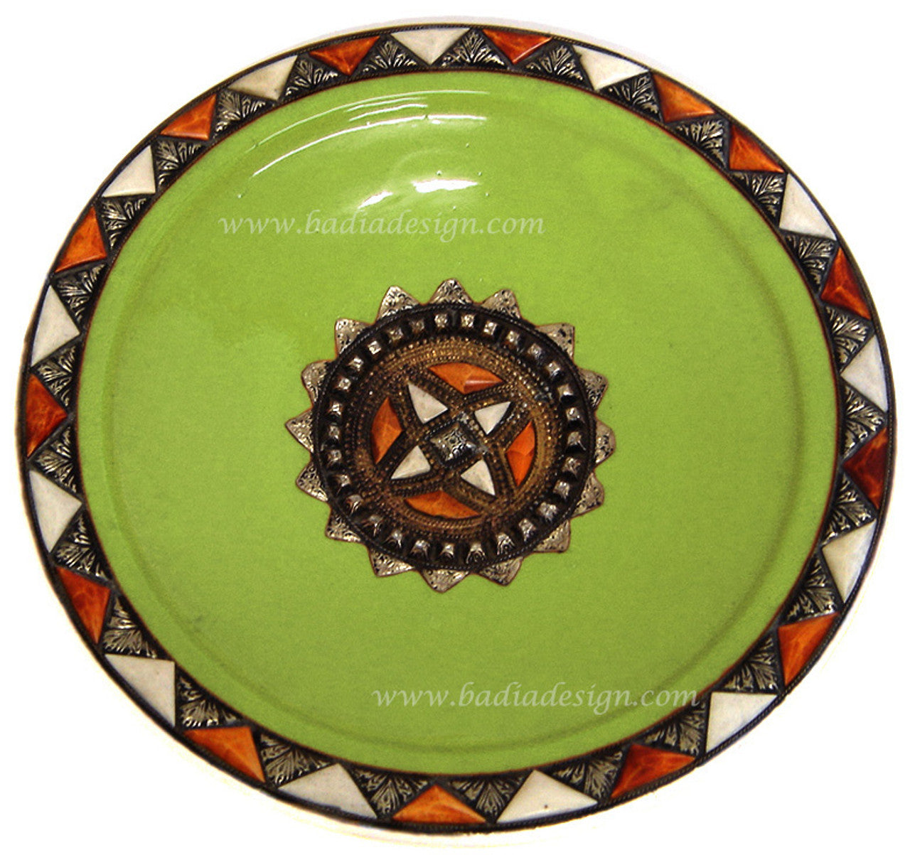 Metal and Camel Bone Ceramic Plate