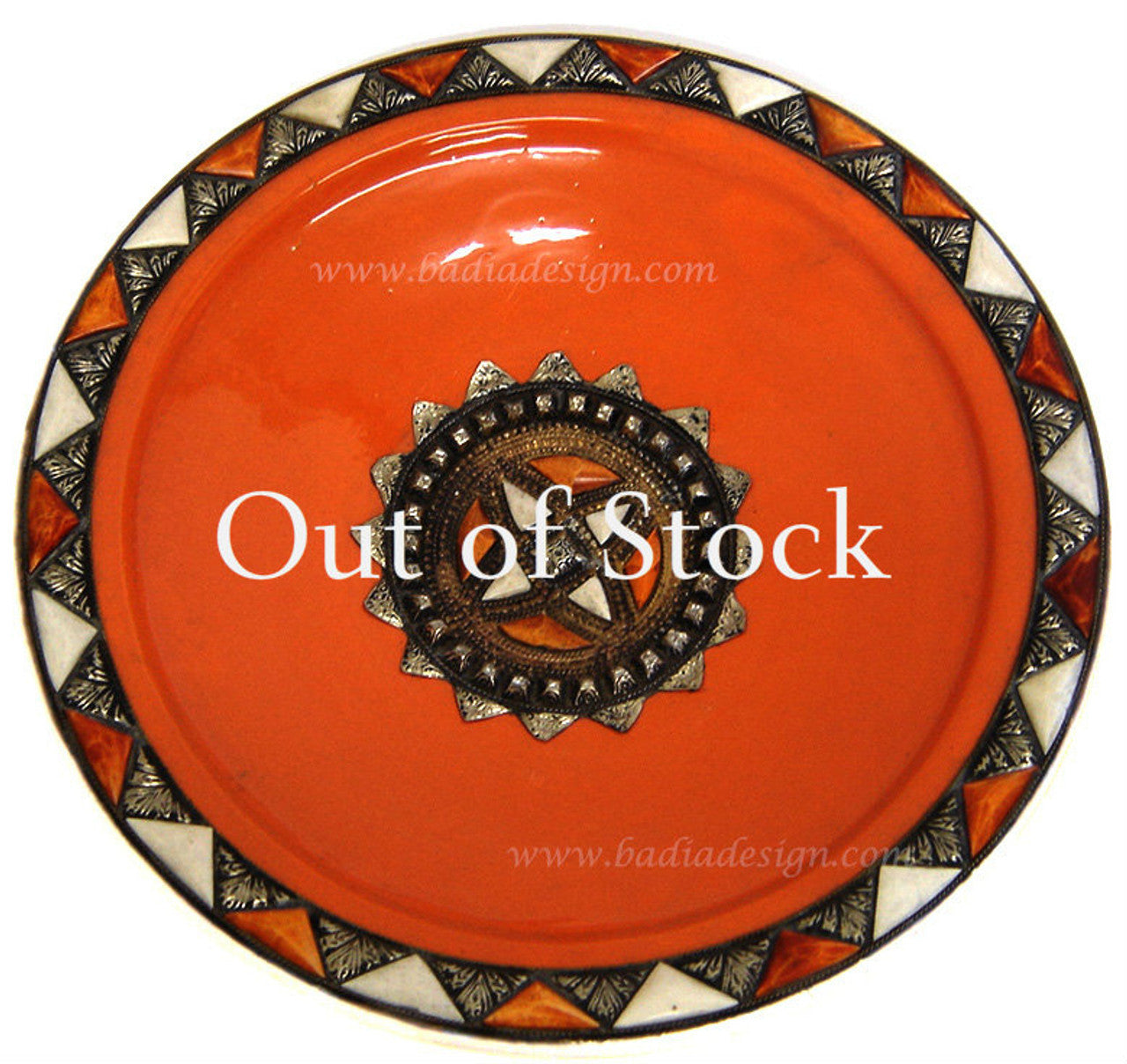 Metal and Camel Bone Ceramic Plate