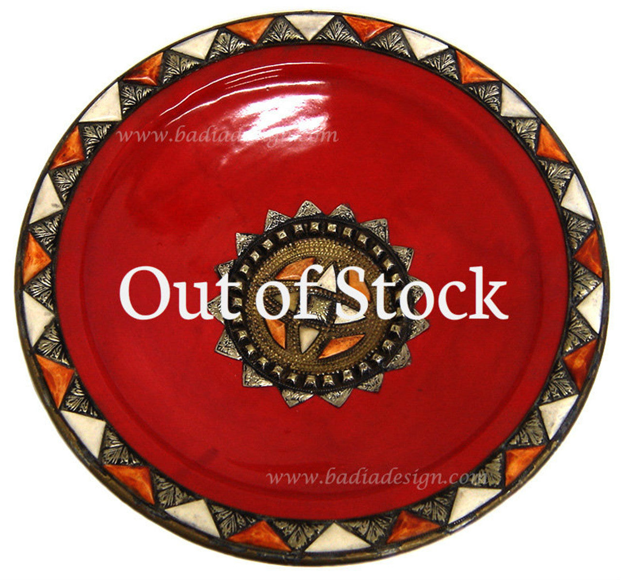 Metal and Camel Bone Ceramic Plate