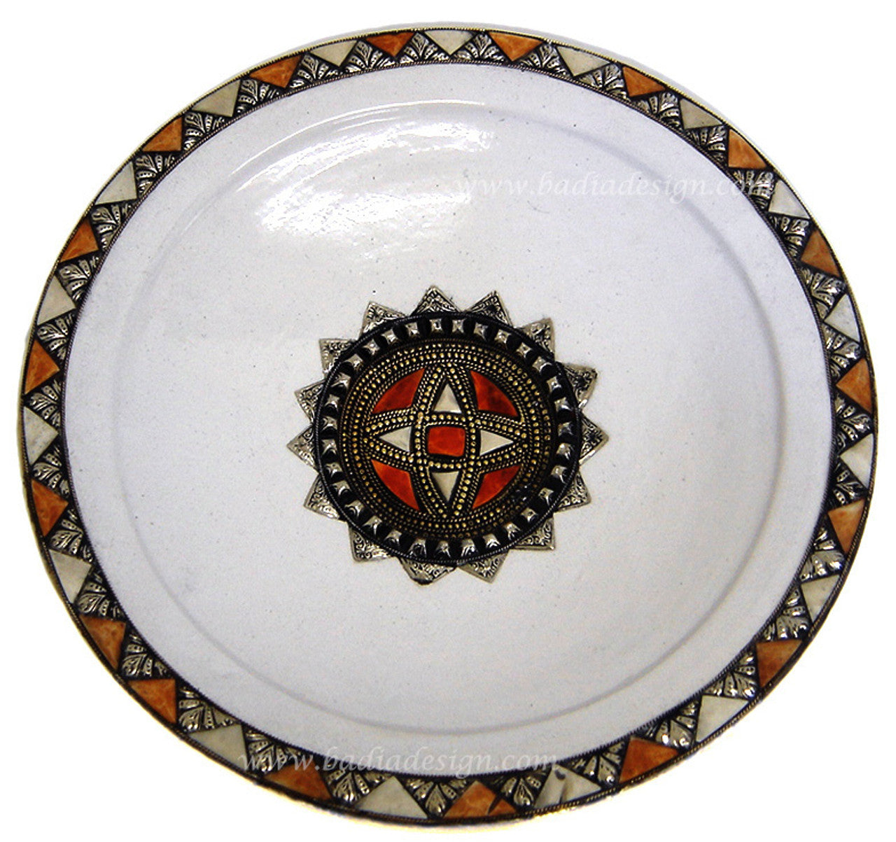 Metal and Camel Bone Ceramic Plate