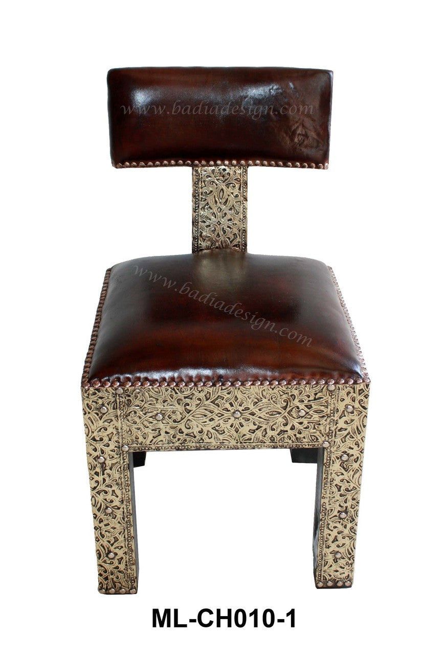 Embossed Metal Premium Leather Chair