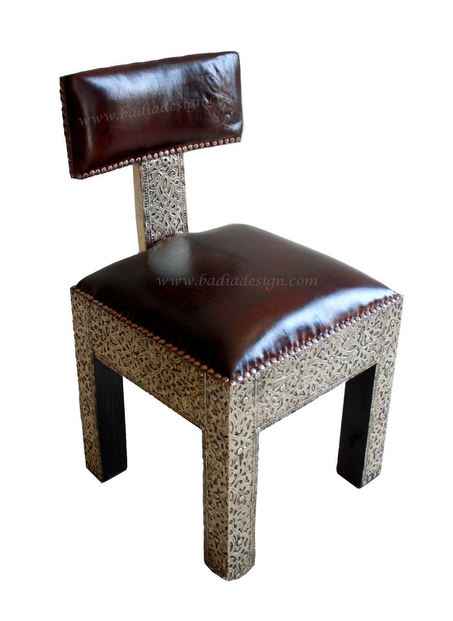 Embossed Metal Premium Leather Chair