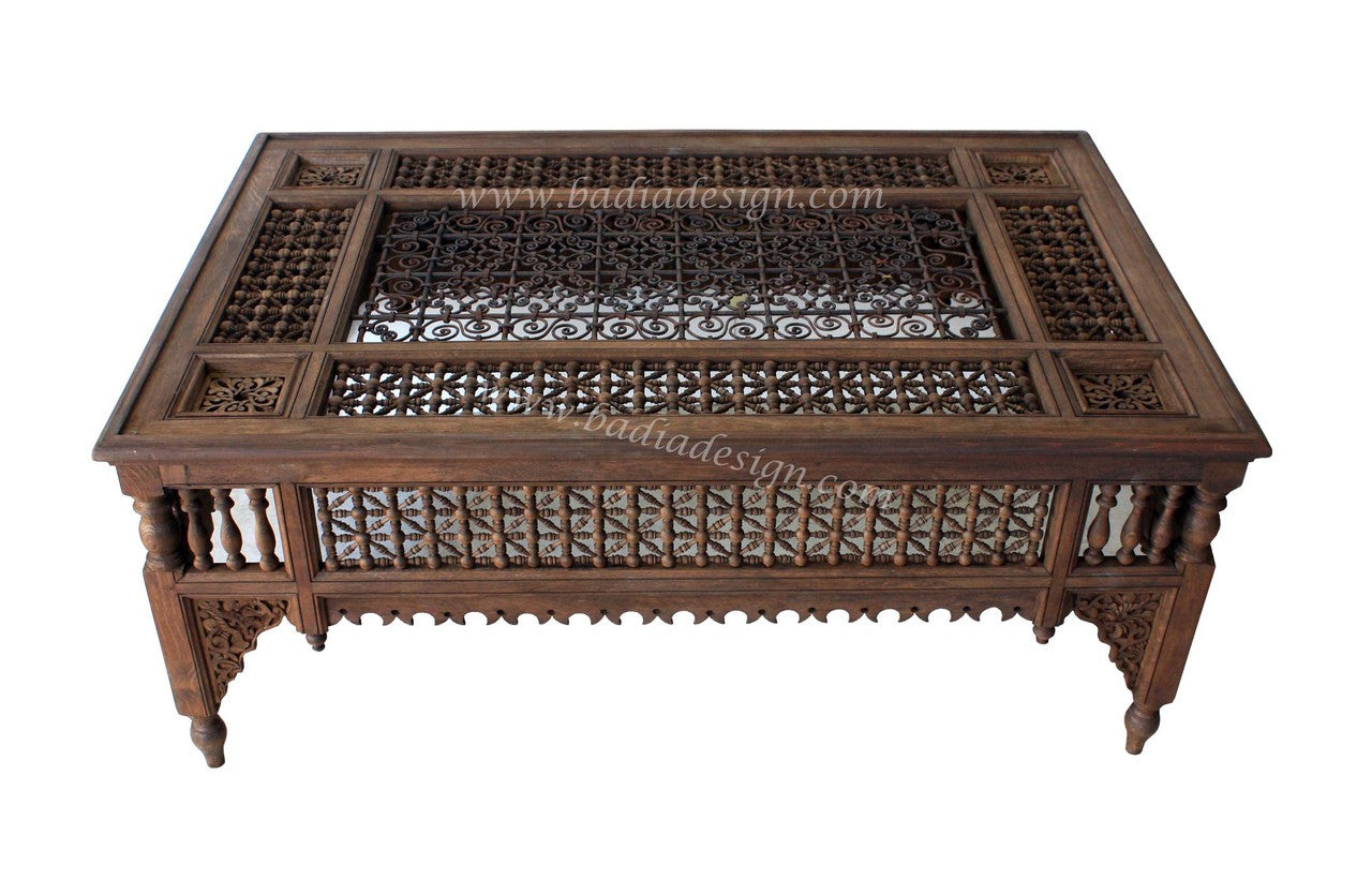 Hand Carved Moucharabieh Cedar Table