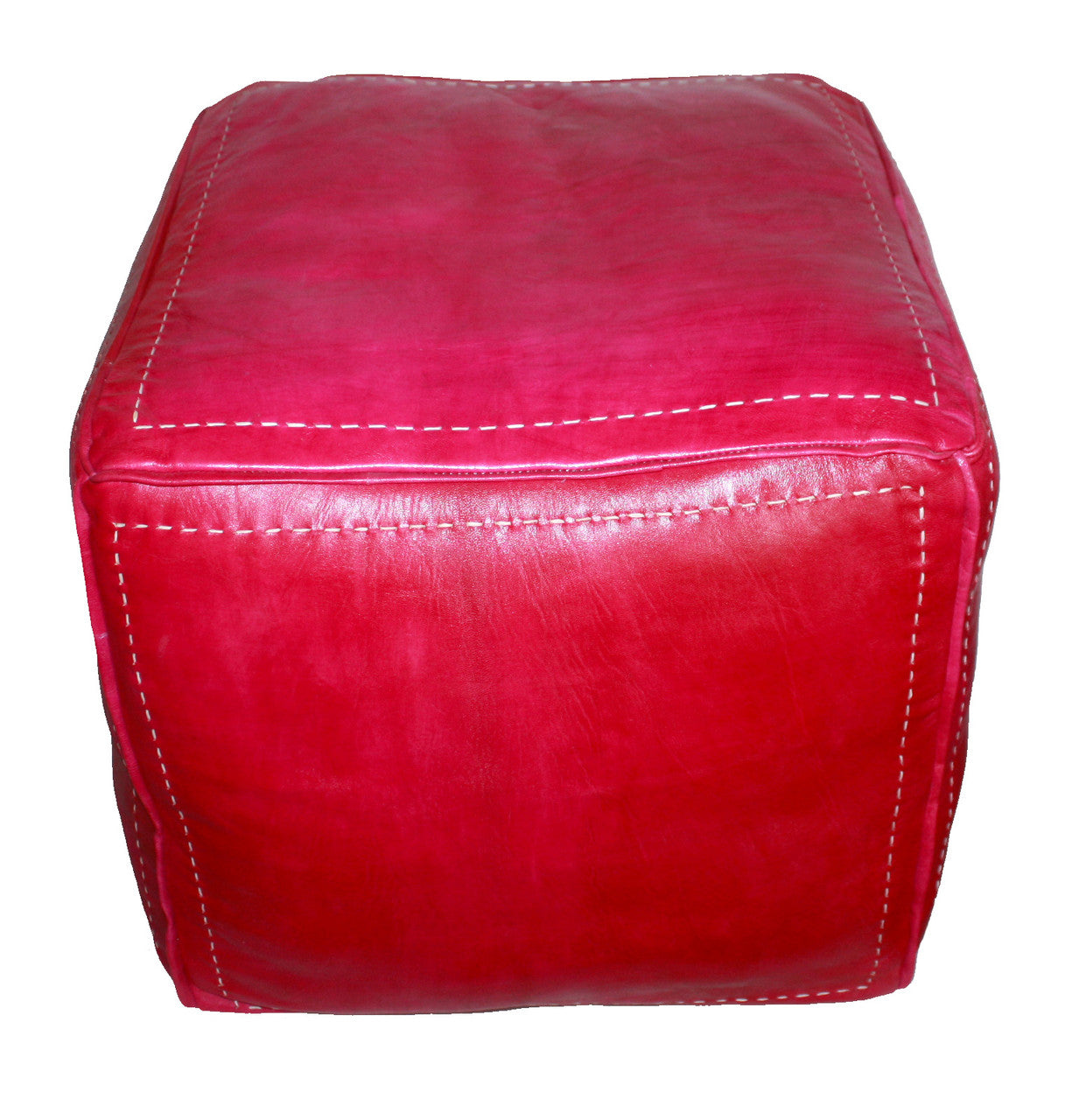 Moroccan Square Premium Leather Ottoman