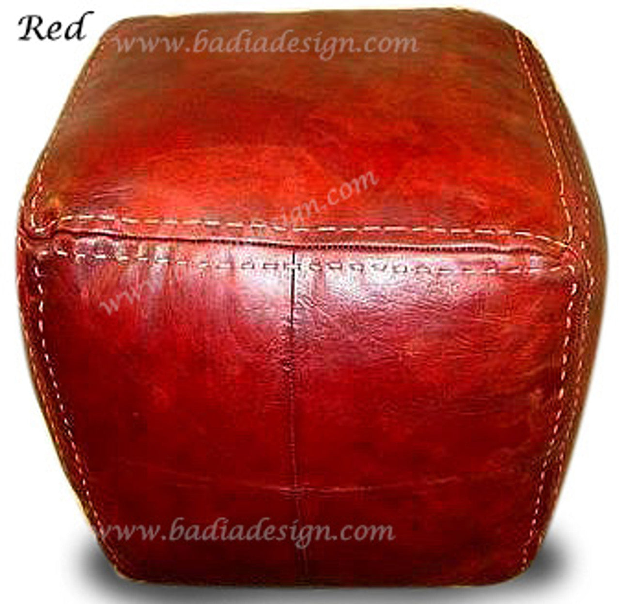 Moroccan Square Leather Ottoman