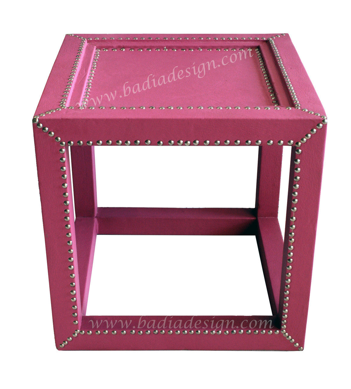 Square Embossed Metal and Premium Leather Table