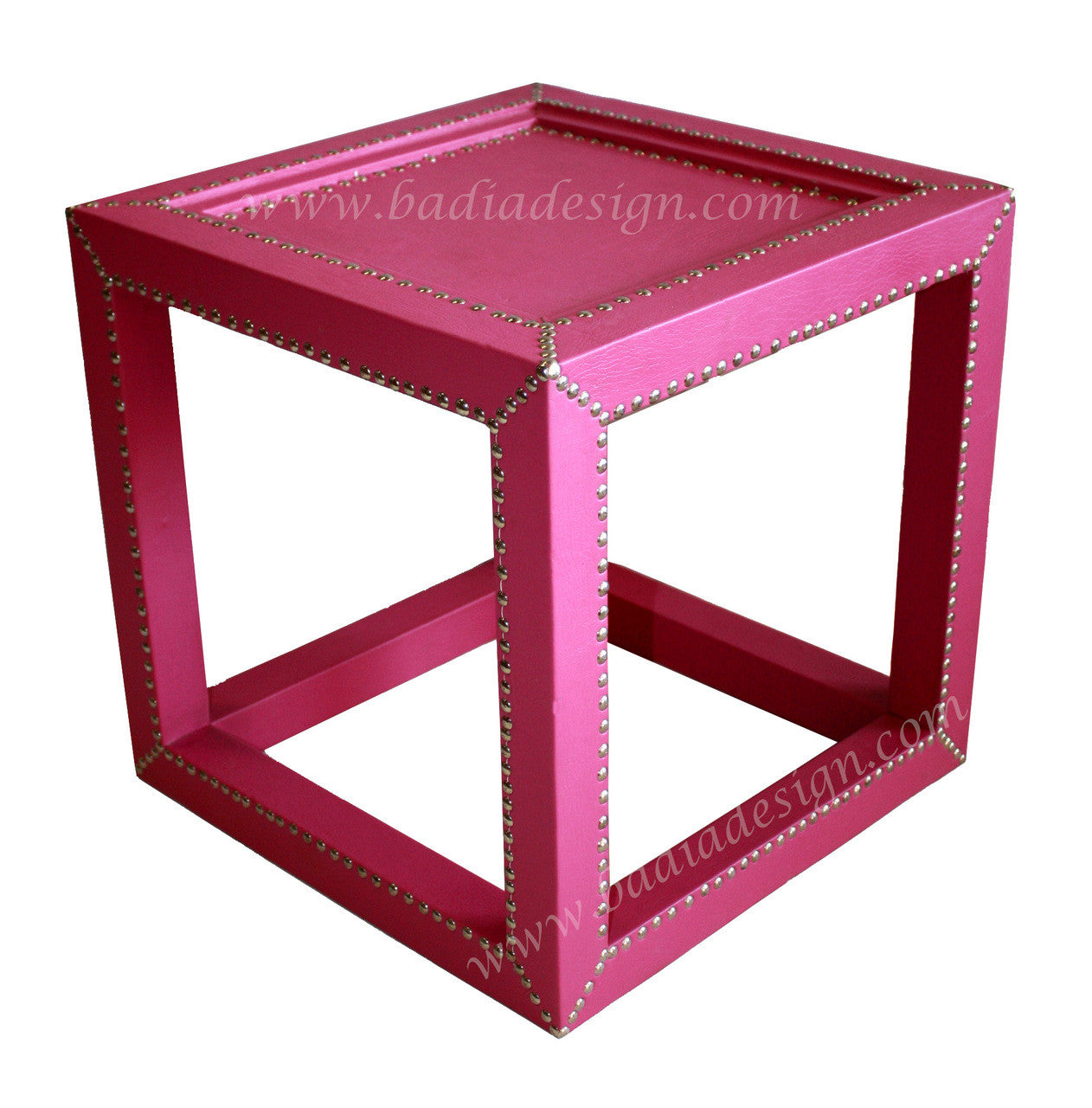 Square Embossed Metal and Premium Leather Table