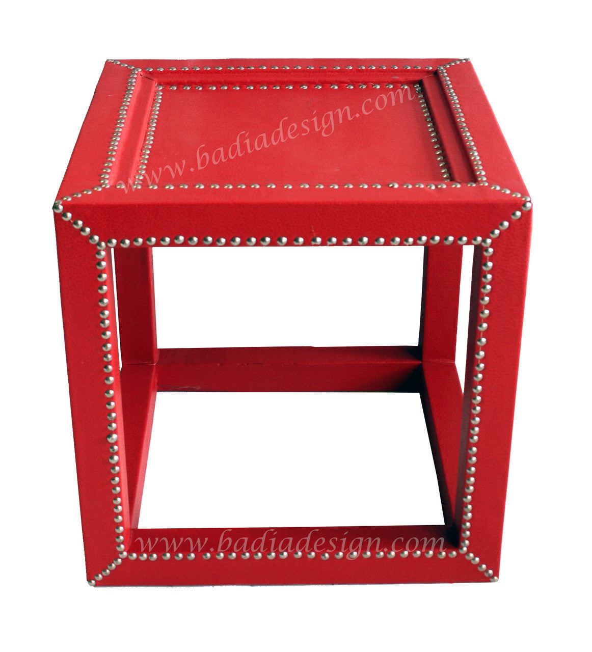 Square Embossed Metal and Premium Leather Table