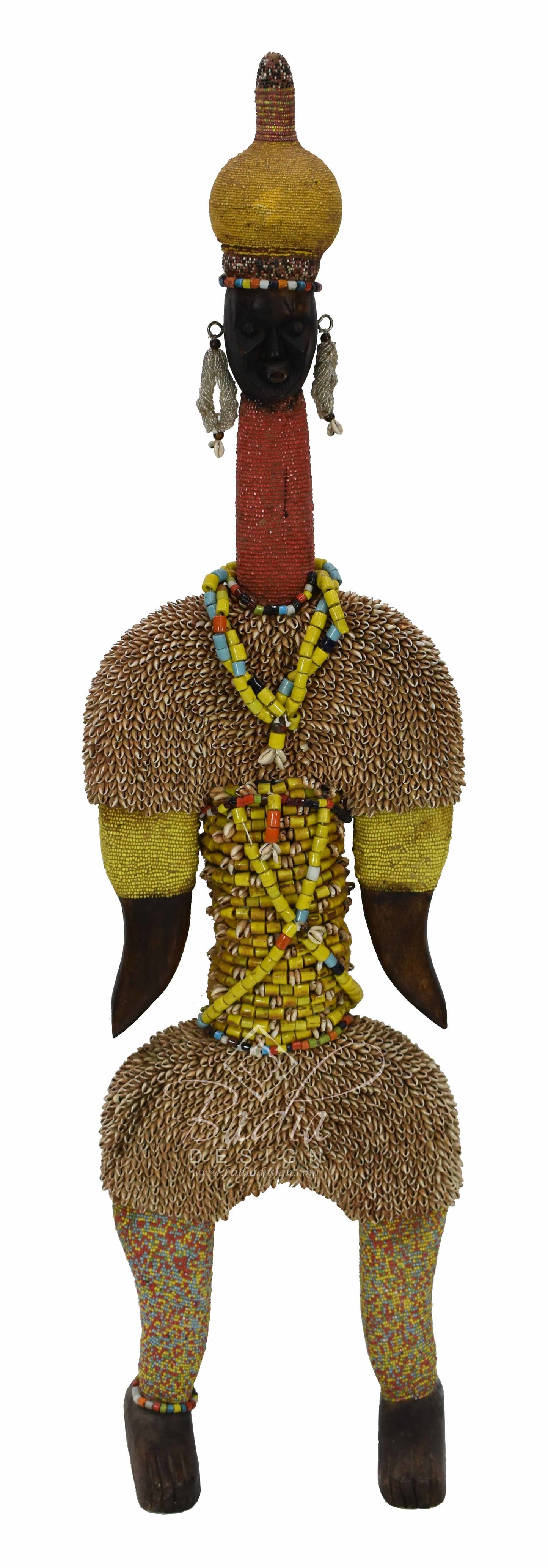 Tall African Handmade Beaded Sculpture - HD229