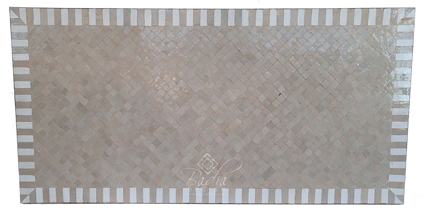 Large Beige Rectangular Tile Table Top