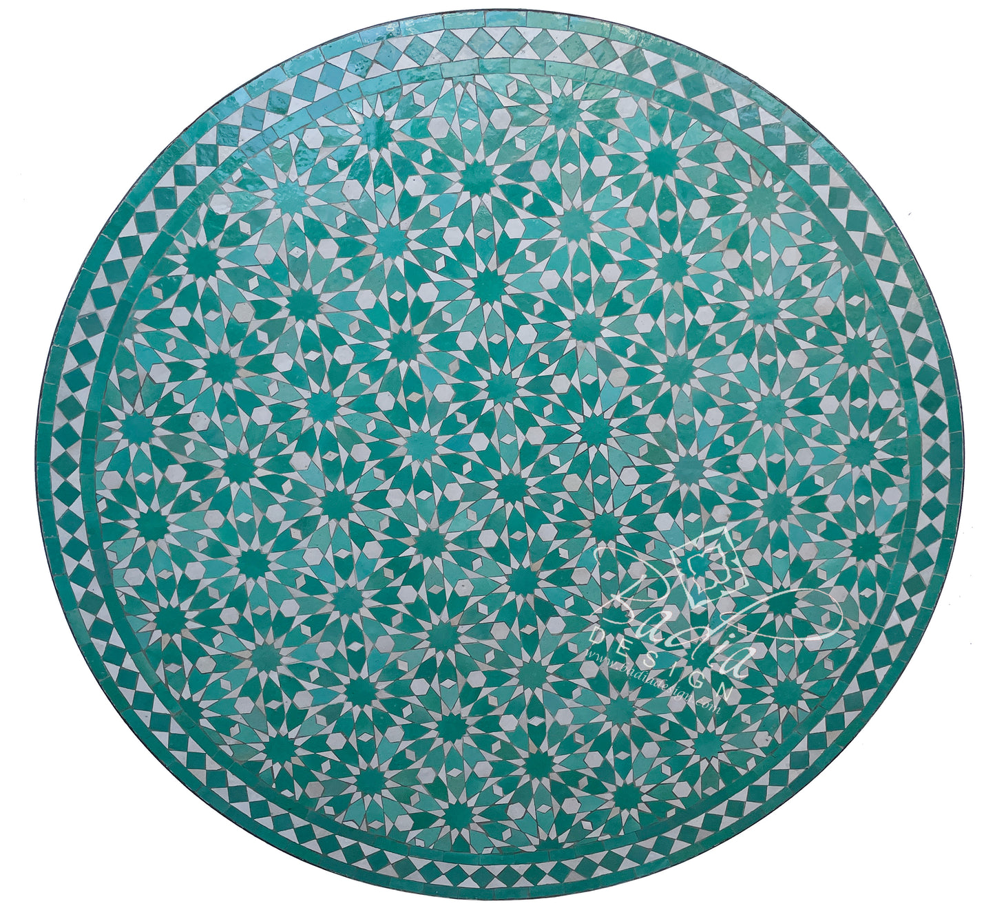 Green Moroccan Mosaic Tile Table Top