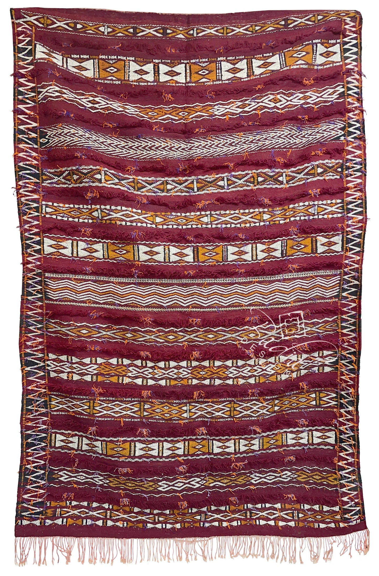 Red Multi-Color Traditional Moroccan Kilim Rug