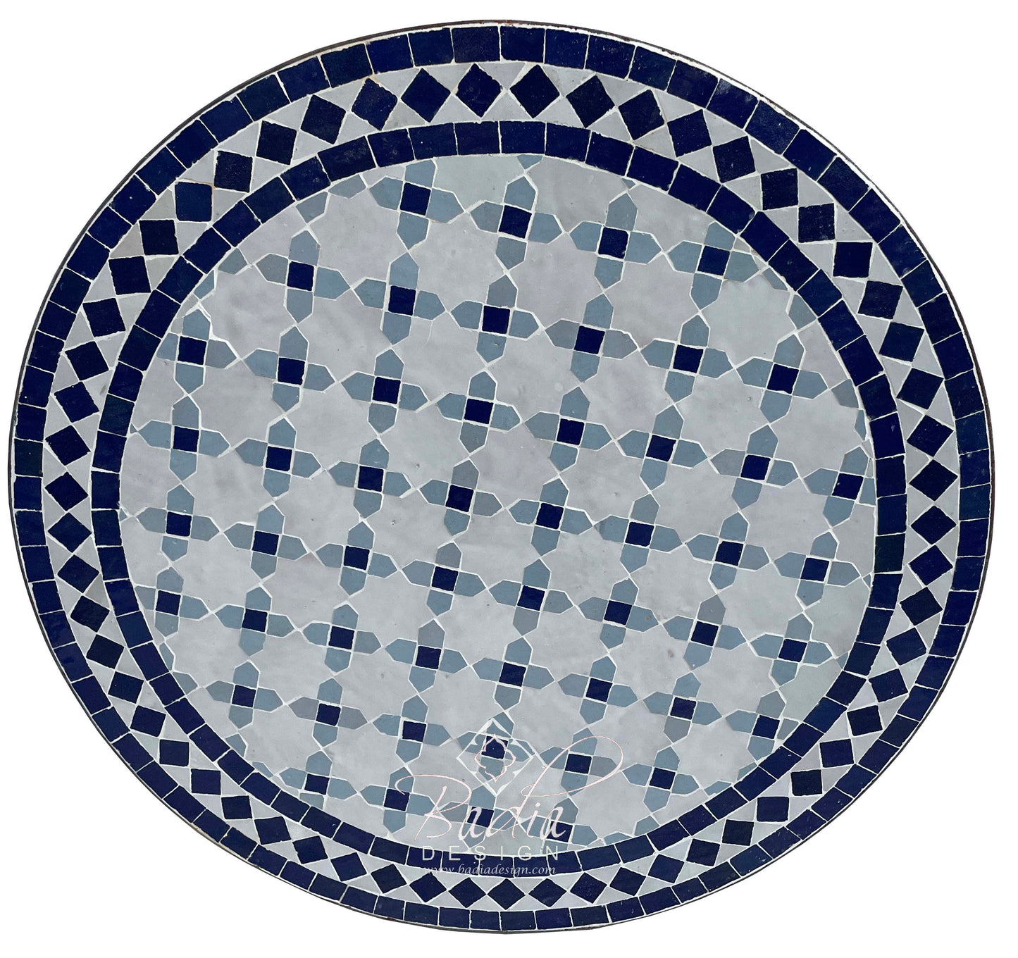 Intricately Designed Round Tile Table Top