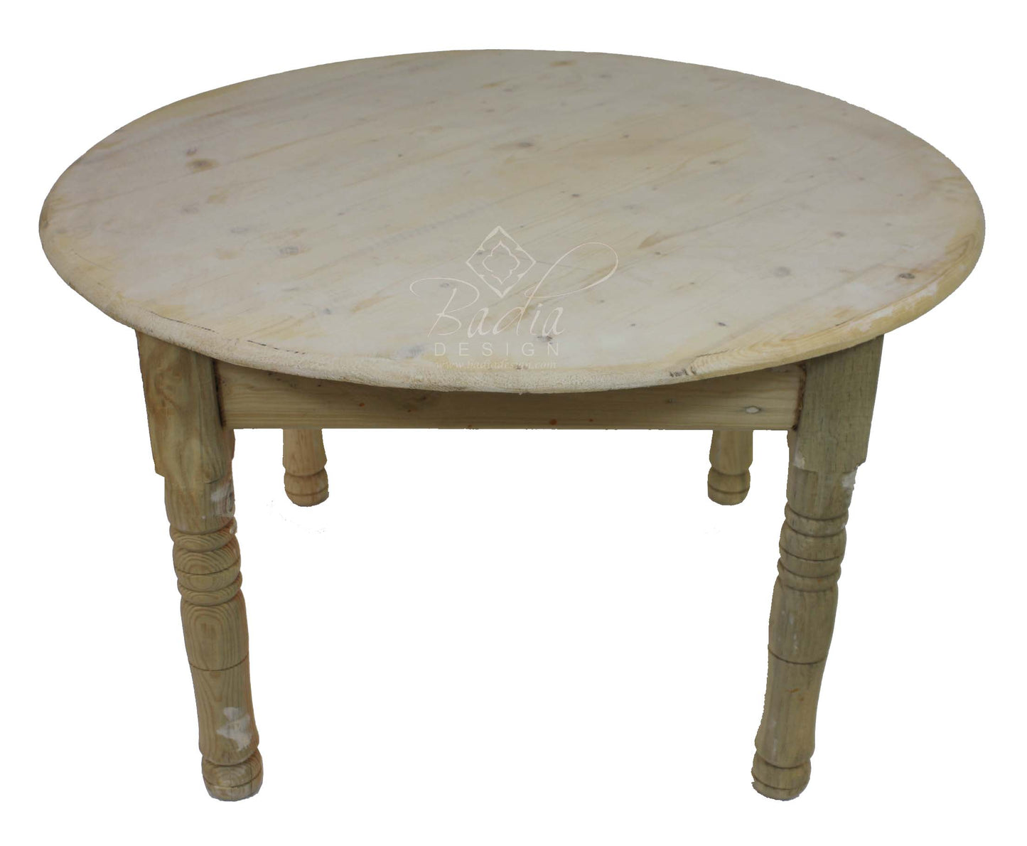 Round Unstained Wooden Coffee Table - CW-ST053