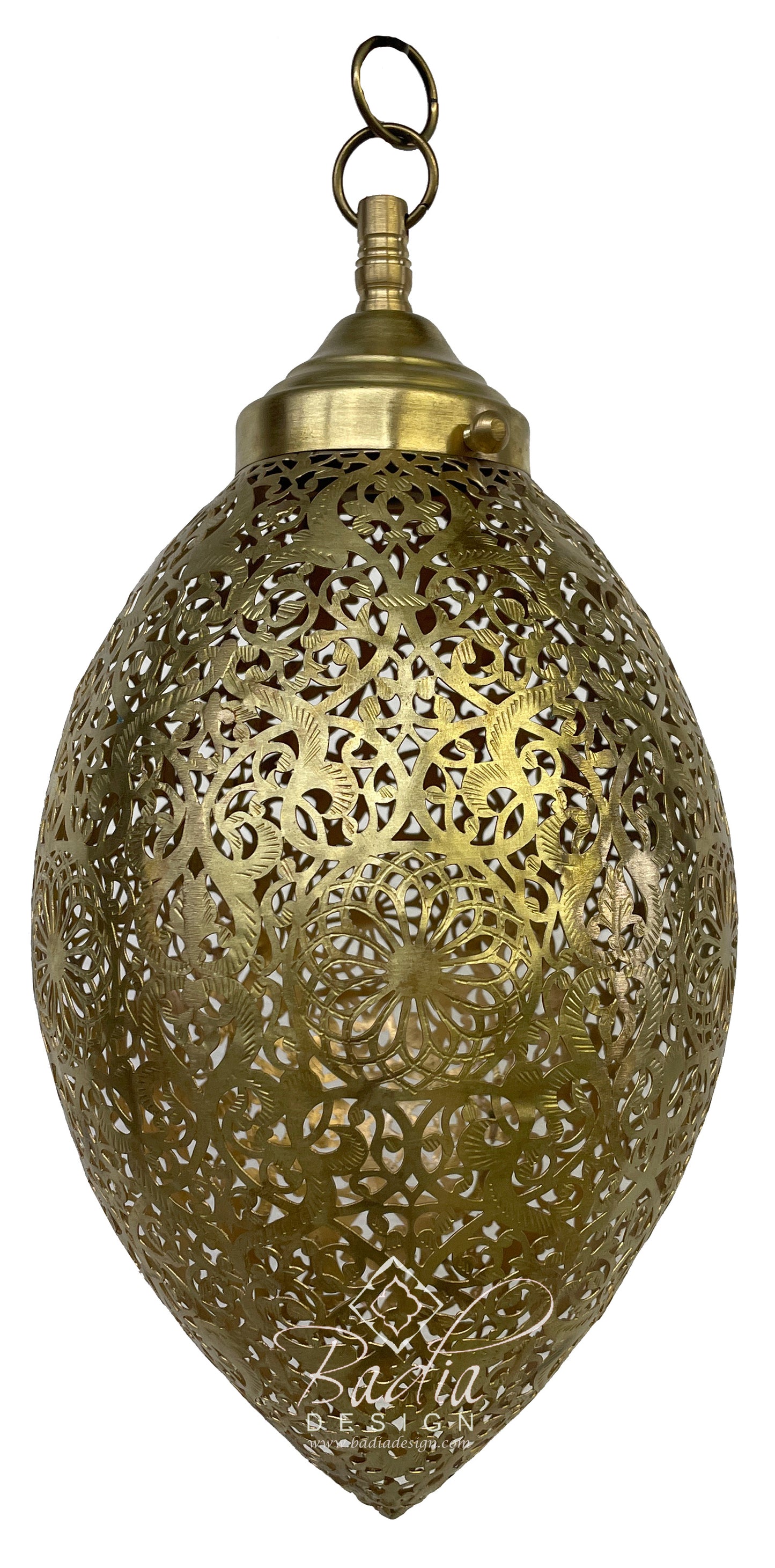 Small Hand Punched Brass Pendant Lamp