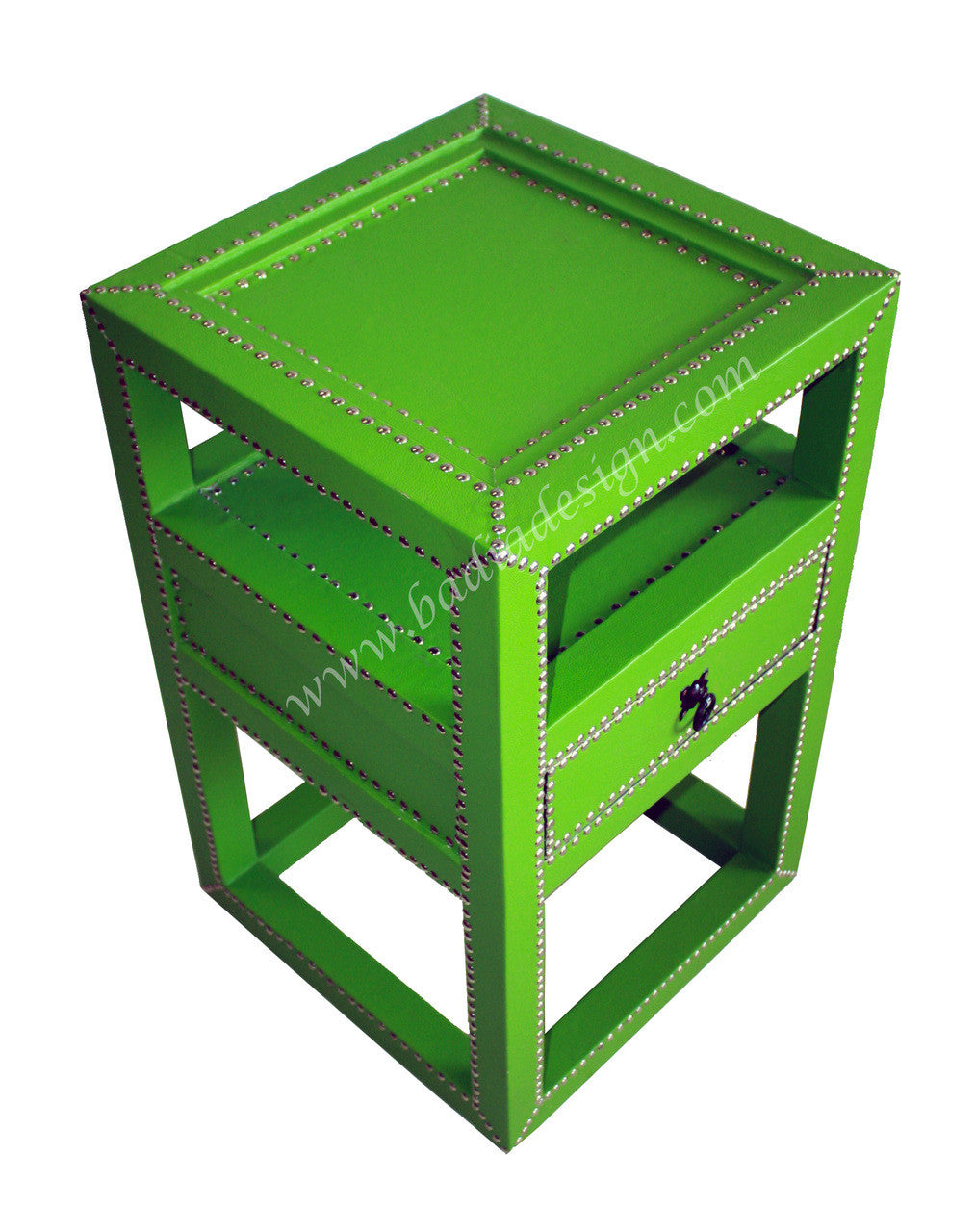 Square Top Metal and Leather Side Table - ML-ST002