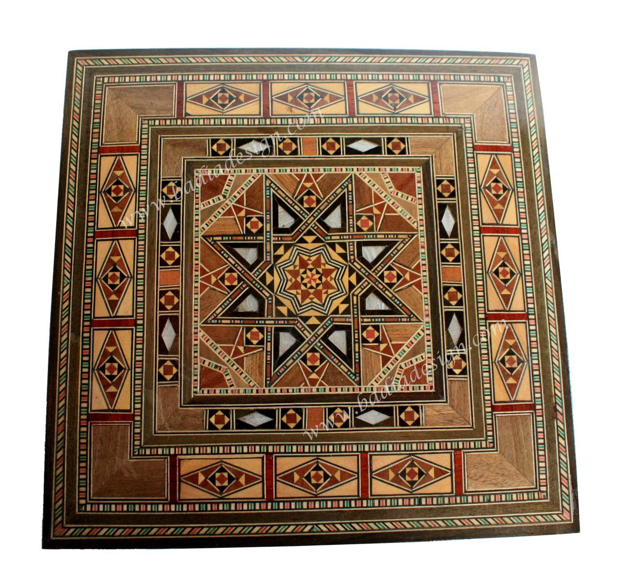 Square Shaped Inlaid Wooden Jewelry Box