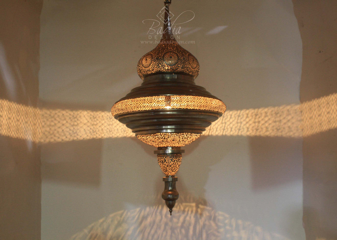 Tall Hand Punched Silver Chandelier