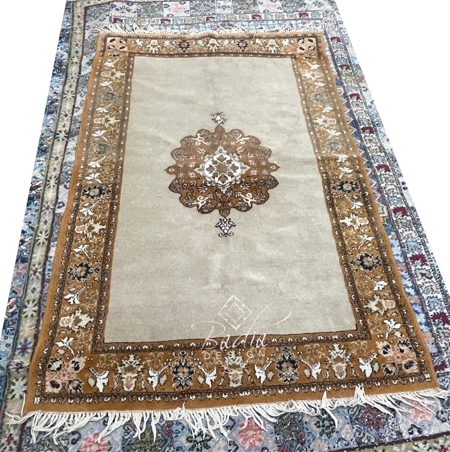 Brown and Beige Handmade Moroccan Rug