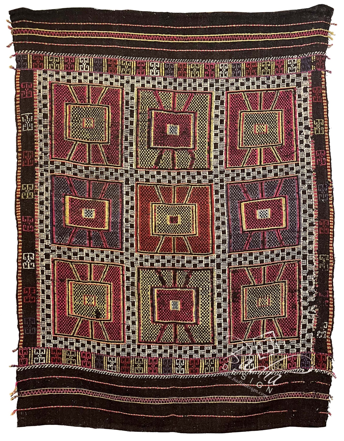 Checkered Multi-Color Turkish Rug