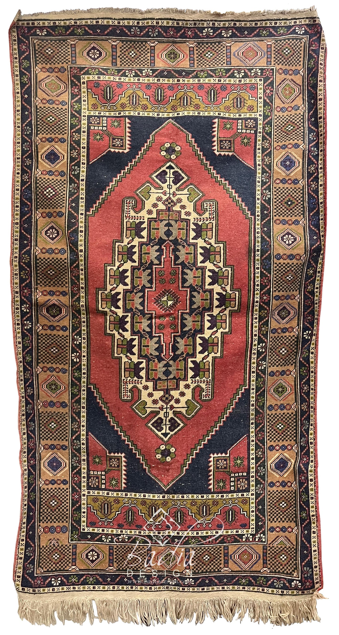 Colorful Traditional Brown Turkish Rug