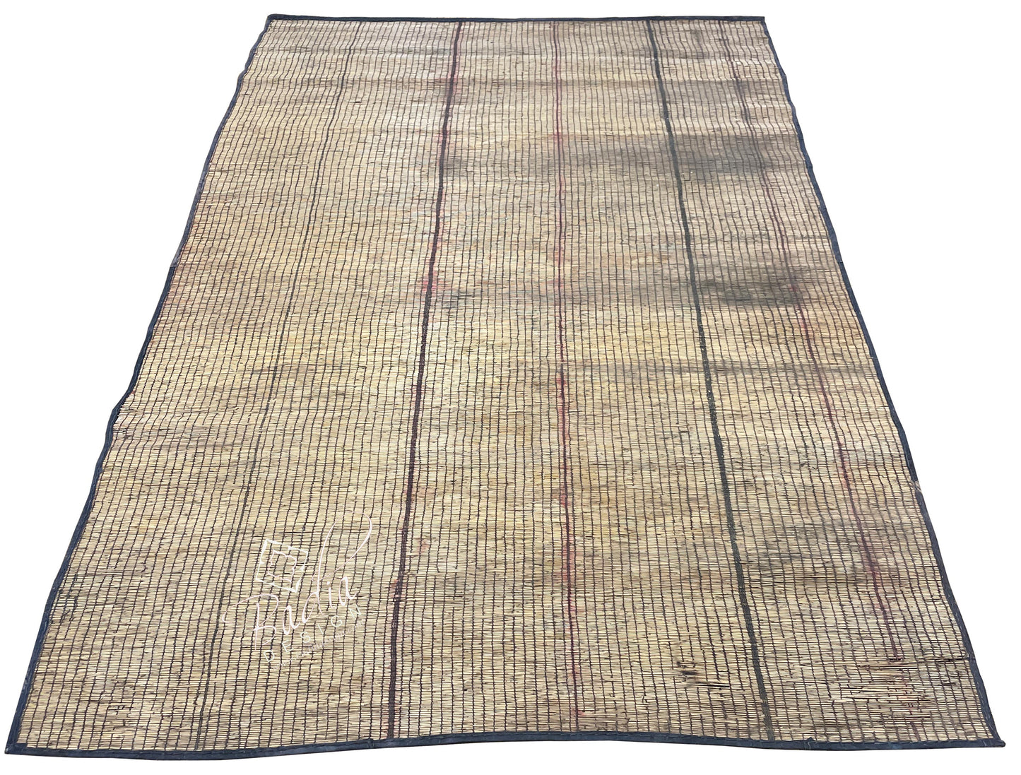 Vintage Handwoven Berber Straw Mat