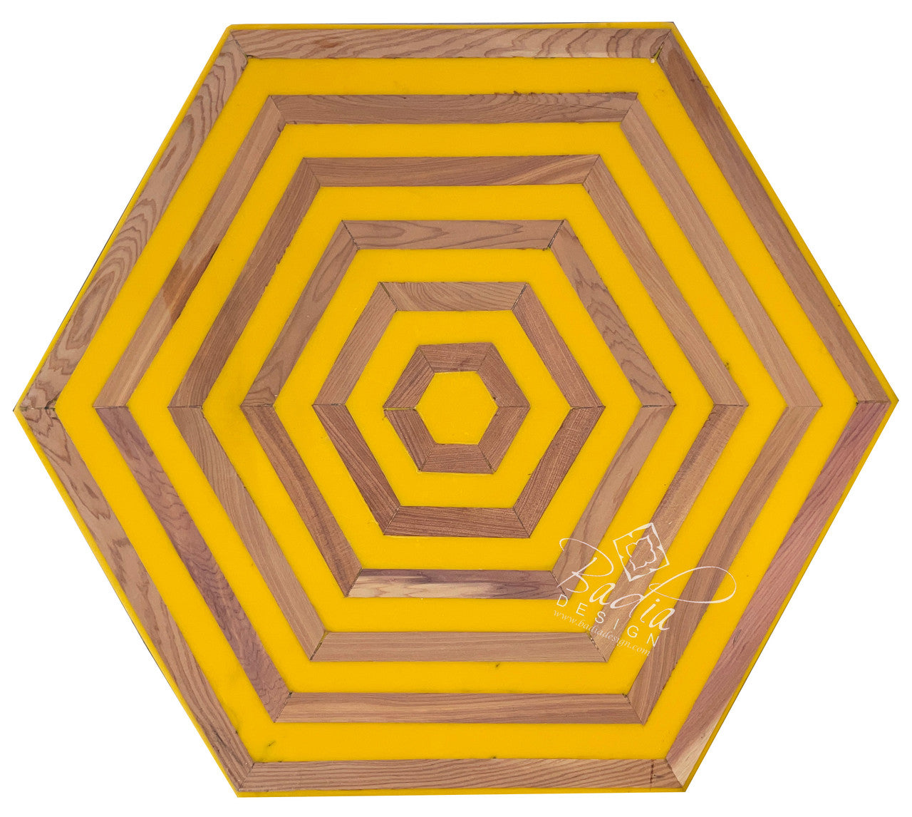 Wood and Resin Inlay Side Tables