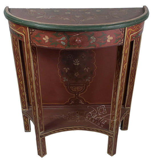 Vintage Red Hand Painted Wooden Cabinet - HP-CA064