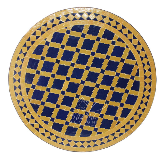 Intricately Designed Round Tile Table Top