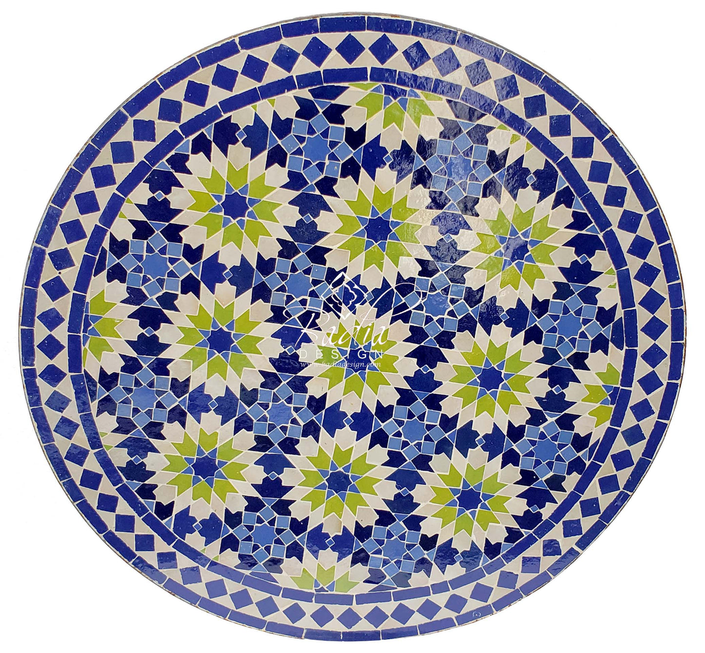 Blue Intricately Designed Mosaic Tile Table Top