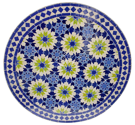 Blue Intricately Designed Mosaic Tile Table Top
