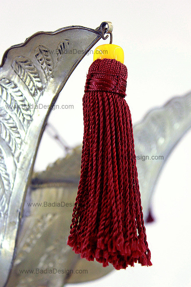 Moroccan Silver Chandelier with Multi-Color Glass Eyelets