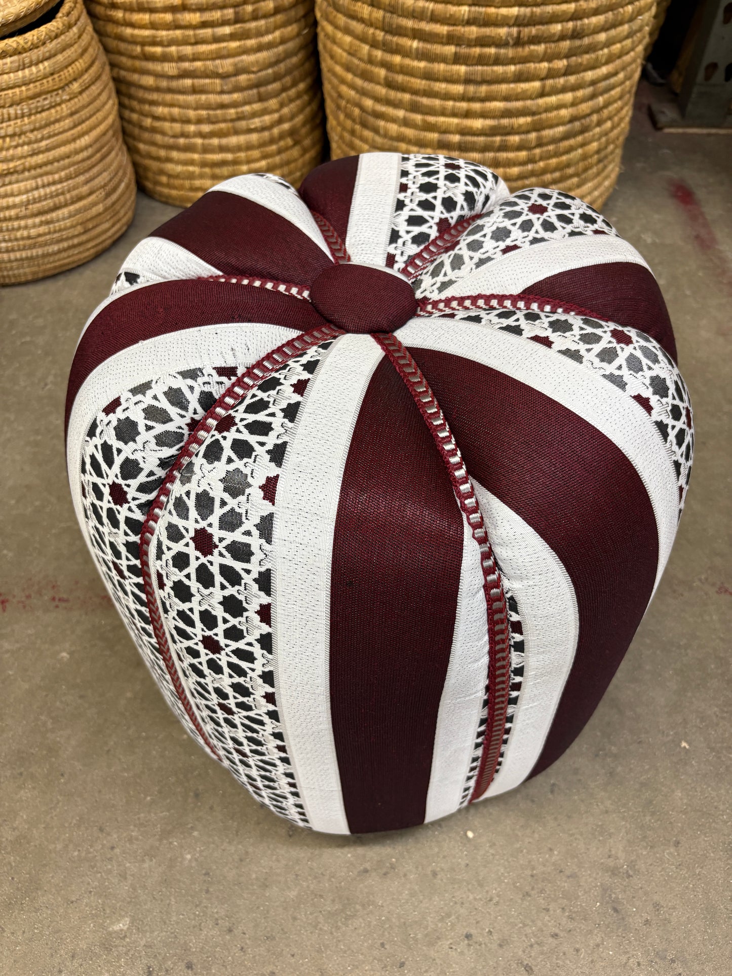 Moroccan Stuffed Fabric Pouf