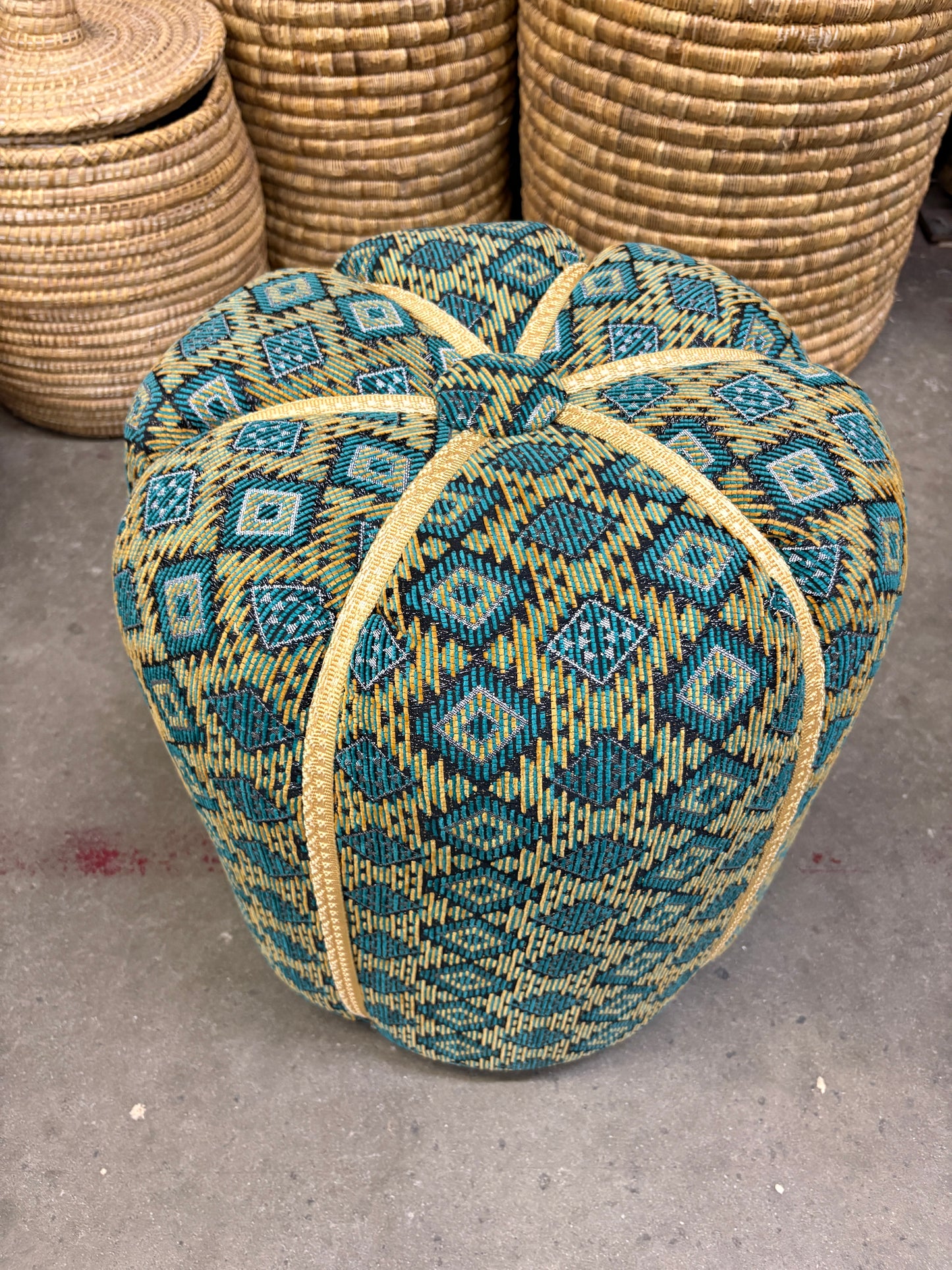 Moroccan Stuffed Fabric Pouf