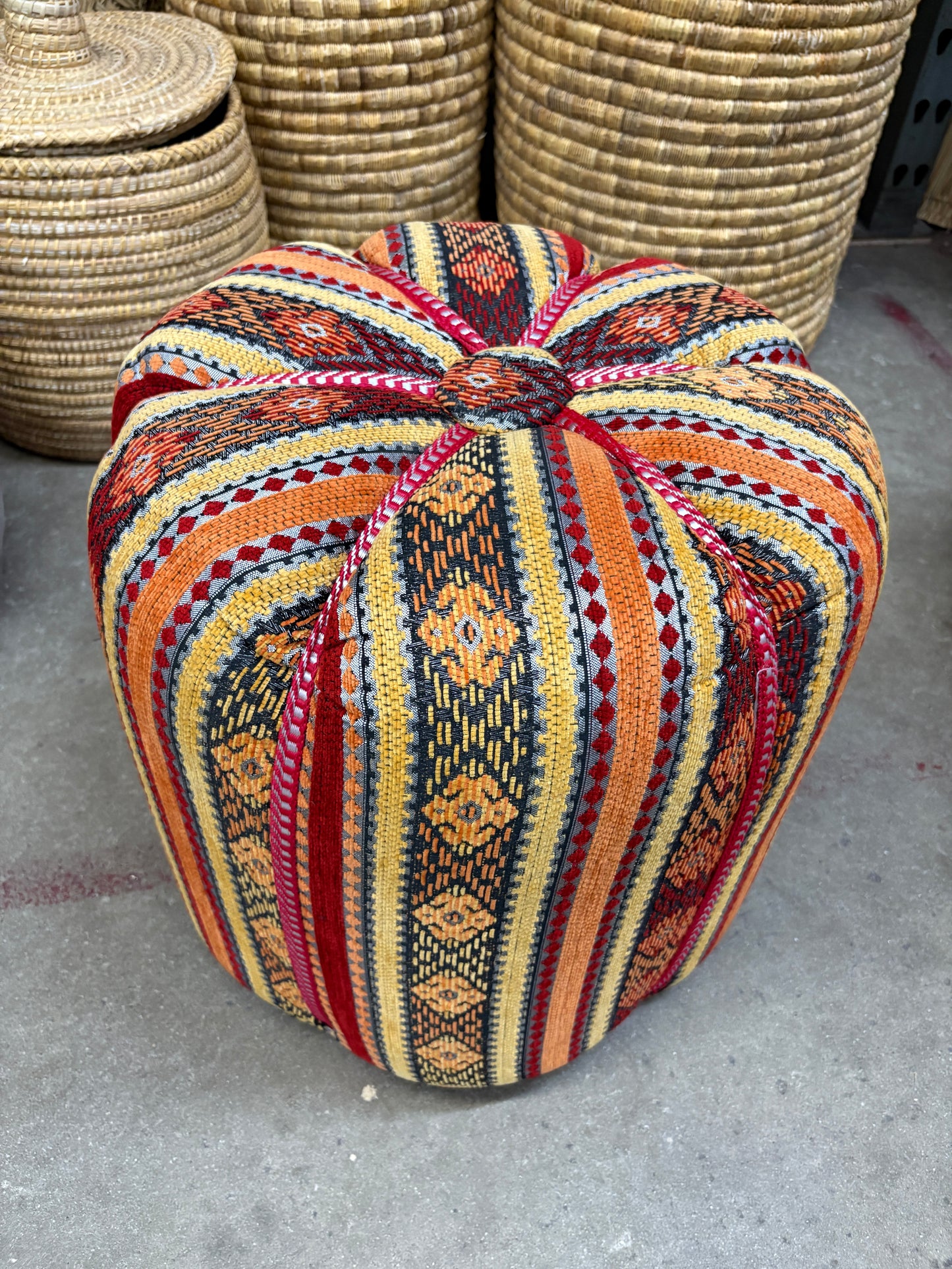 Moroccan Stuffed Fabric Pouf